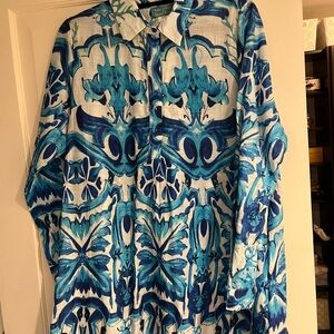 Blue Patterned Women's Dress from Italy never worn!